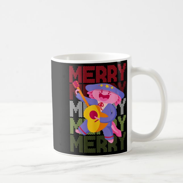 Caneca De Café Christmas Axolotl Ugly Sweater Funny Christmas Sno (Direita)