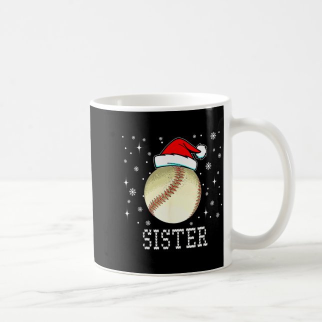 Caneca De Café Christmas Baseball Sister Xmas Santa Hat Kids Boys (Direita)