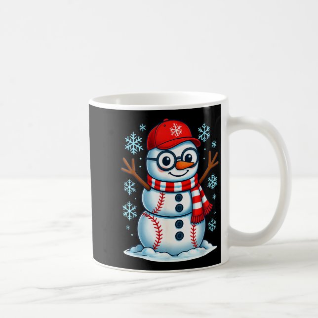 Caneca De Café Christmas Baseball Snowman Xmas Pajamas Women Men  (Direita)