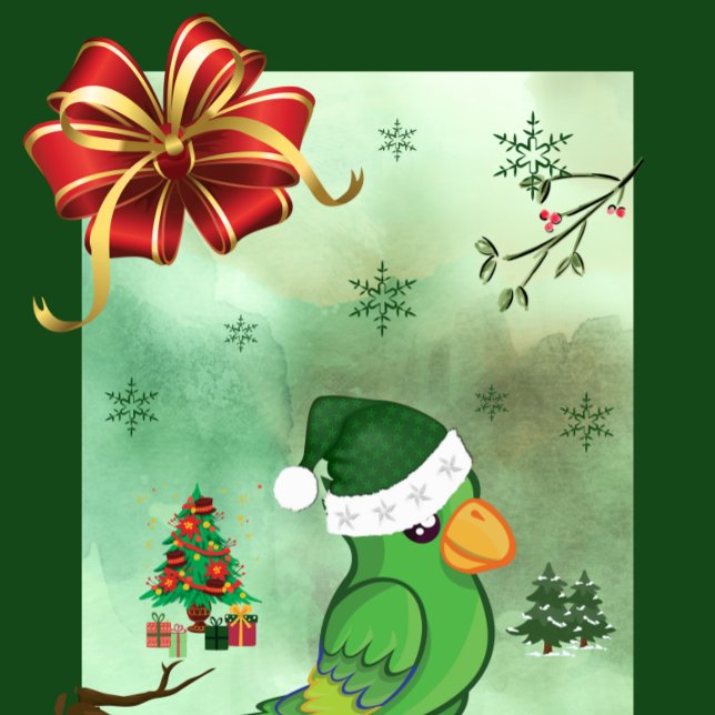 Caneca De Café Christmas Bird in Green Santa's Hat Coffee Mug (Criador carregado)