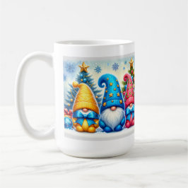 Caneca De Café Christmas Bow Gnomes