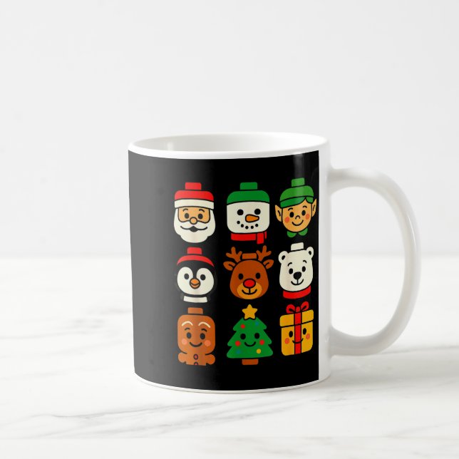 Caneca De Café Christmas Building Brick Santa Elf Snowman Xmas Bo (Direita)