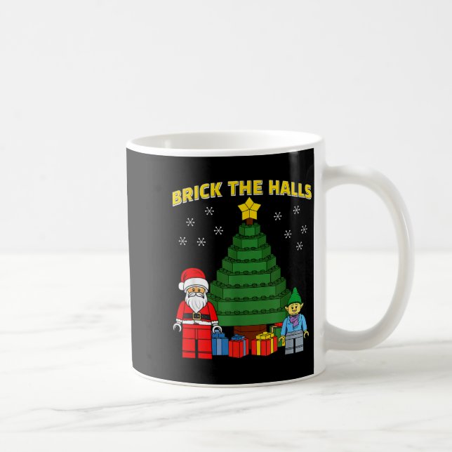 Caneca De Café Christmas Building Bricks Brick The Halls Block Bu (Direita)