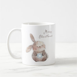 Caneca De Café Christmas Bunny and Snowflake, personalized