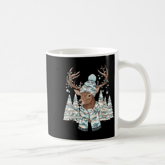 Caneca De Café Christmas Camo Hunting Reindeer Pajamas With Deer  (Direita)