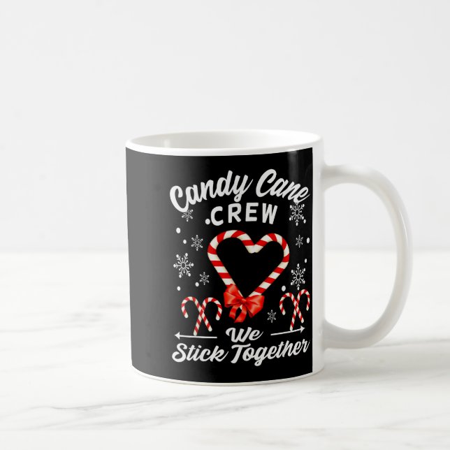 Caneca De Café Christmas Candy Cane Crew 2025 Heart Holiday Famil (Direita)