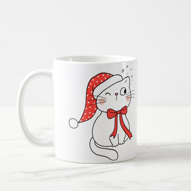 Caneca De Café Christmas Cat (Esquerda)