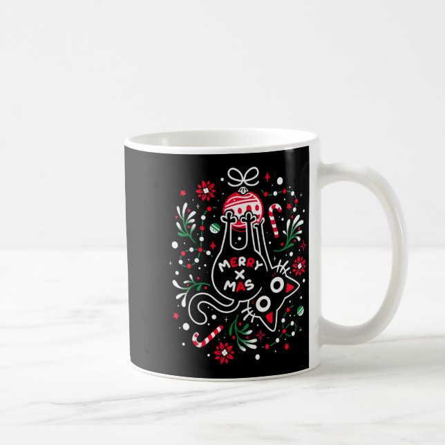 Caneca De Café Christmas Cat Butt Merry Xmas  (Direita)