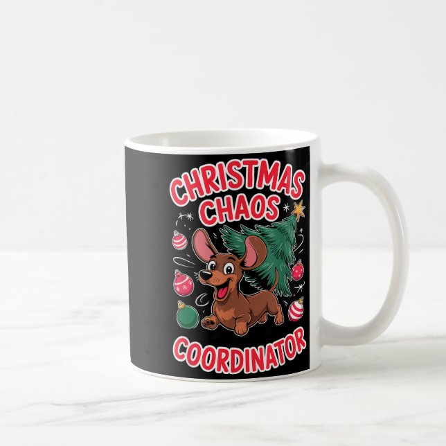 Caneca De Café Christmas Chaos Coordinator Xmas Puppy Funny Dachs (Direita)