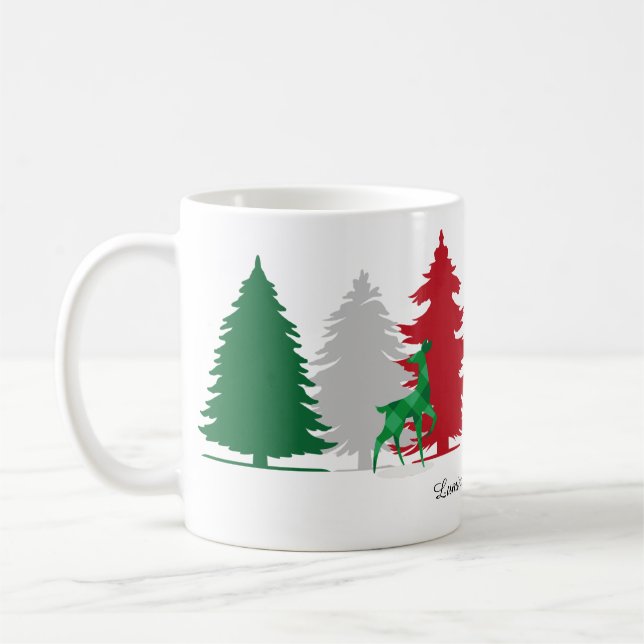 Caneca De Café Christmas color trees (Esquerda)