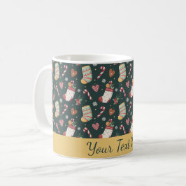 Caneca De Café Christmas Cookies & Stockings Personalized Mug