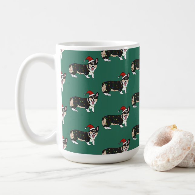 Caneca De Café Christmas Corgi (Com Donut)