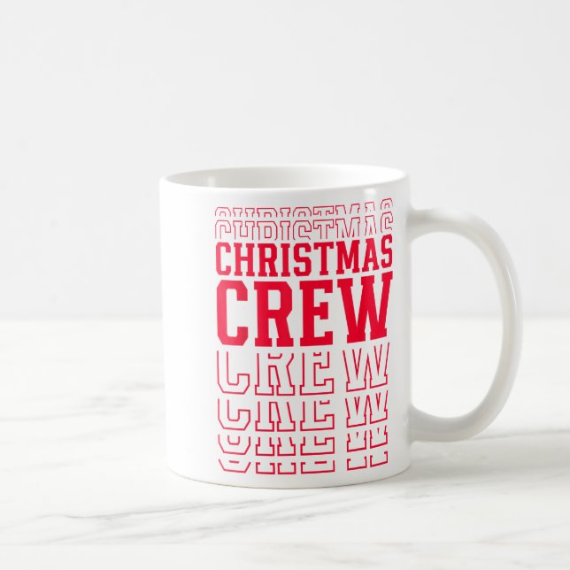 Caneca De Café Christmas Crew Red Layered Text Family Santa Xmas  (Direita)