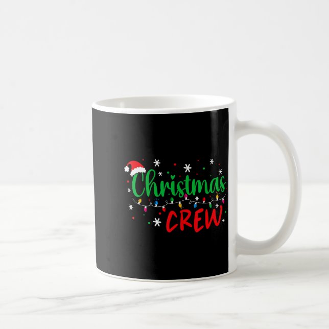 Caneca De Café Christmas Crew Xmas Lights Family Matching Pajamas (Direita)