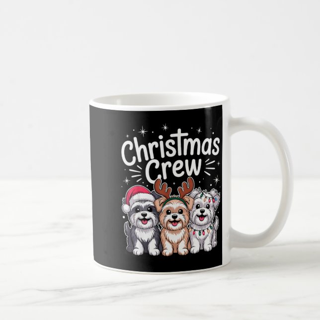 Caneca De Café Christmas Crew Xmas Puppy Dog Breed Funny Christma (Direita)