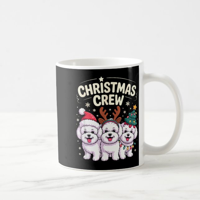 Caneca De Café Christmas Crew Xmas Puppy Dog Funny Christmas Bich (Direita)