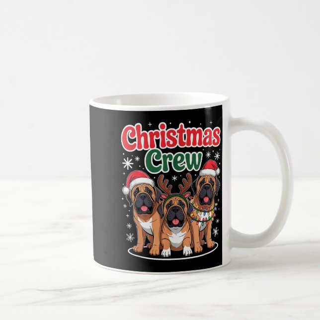 Caneca De Café Christmas Crew Xmas Puppy Funny Christmas English  (Direita)