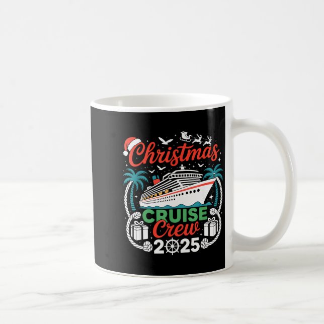 Caneca De Café Christmas Cruise Crew 2025 Matching  (Direita)
