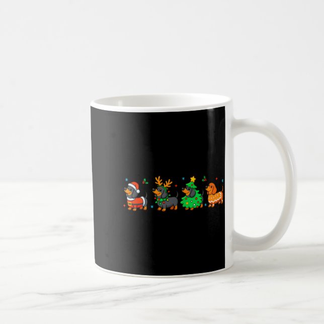 Caneca De Café Christmas Dachshund Dog Weenie Merry Woofmas Dog M (Direita)