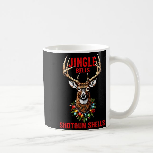 Caneca De Café Christmas Deer Hunting Dashing Through Snow Jingle (Direita)