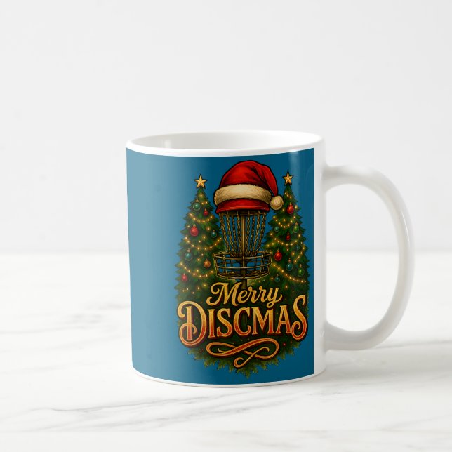 Caneca De Café Christmas Disc Golf Merry Discmas  (Direita)