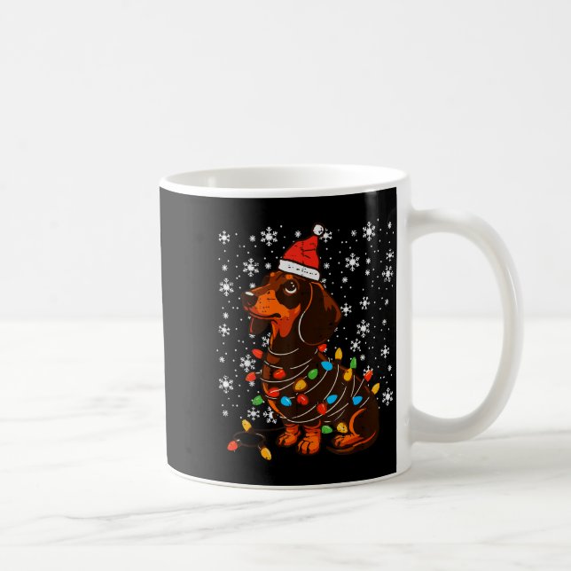 Caneca De Café Christmas Dog Dachshund Santa Xmas Wiener Women Me (Direita)