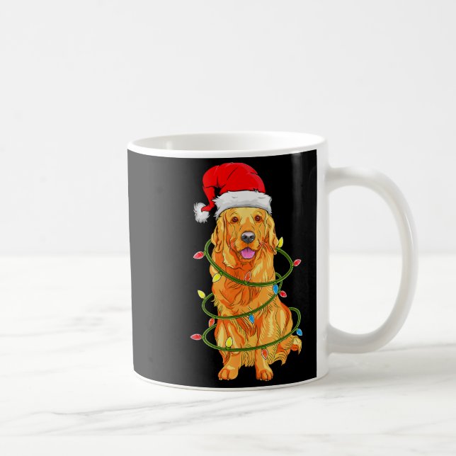 Caneca De Café Christmas Dog Shirt, Christmas Golden Retriever Pa (Direita)