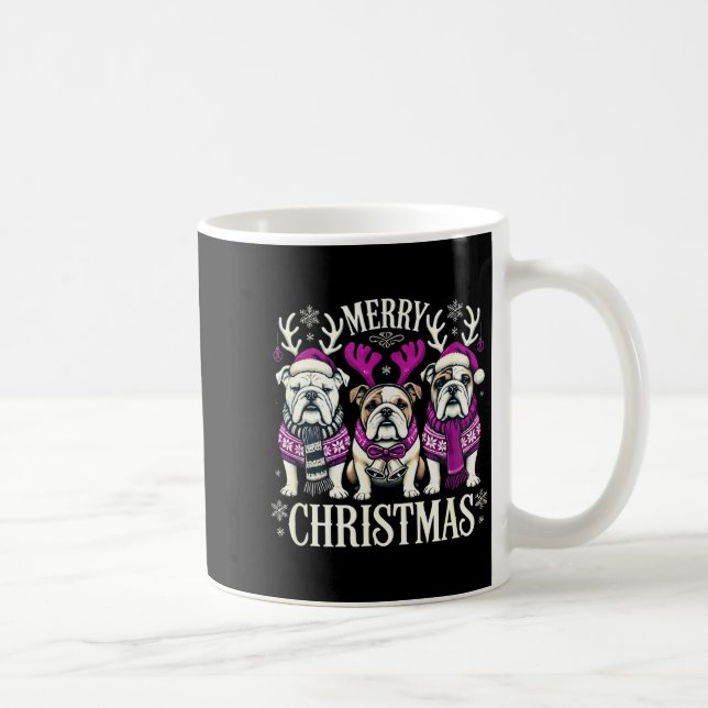 Caneca De Café Christmas English Bulldog Mom English Bulldog Chri (Direita)