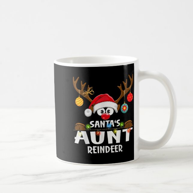 Caneca De Café Christmas Family Santa's Aunt Reindeer Pajama  (Direita)