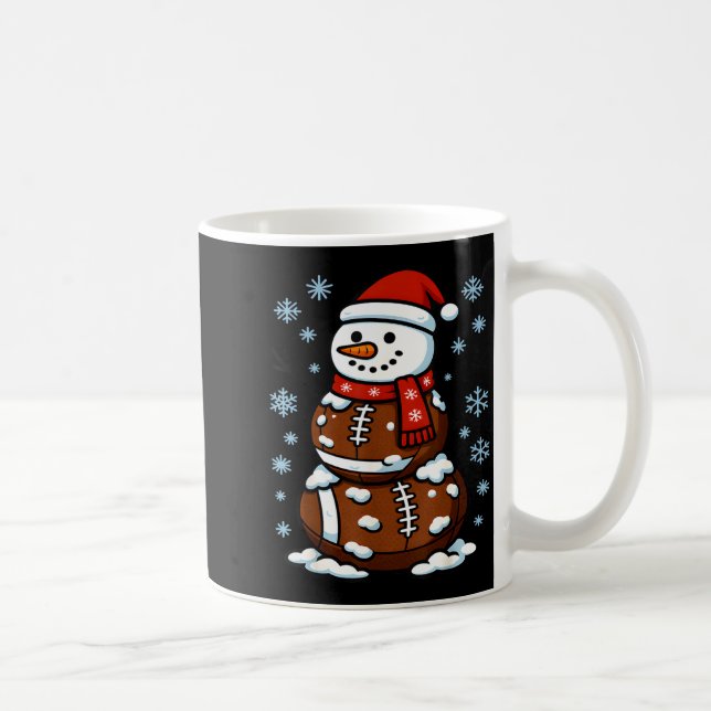 Caneca De Café Christmas Football Snowman Kids Football Christmas (Direita)