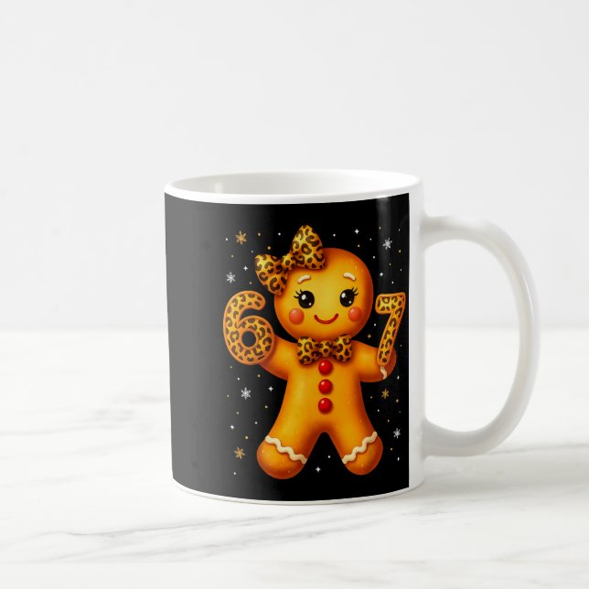 Caneca De Café Christmas Funny Gingerbread Six Seven 67 Leopard B (Direita)