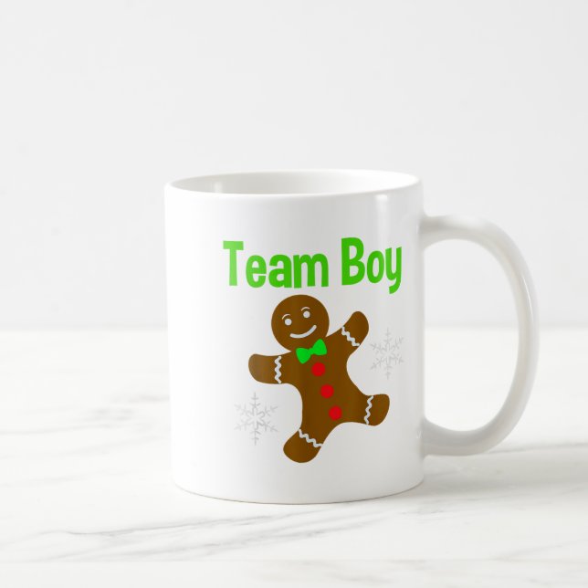 Caneca De Café Christmas Gender Reveal Gingerbread Cookie Team Bo (Direita)