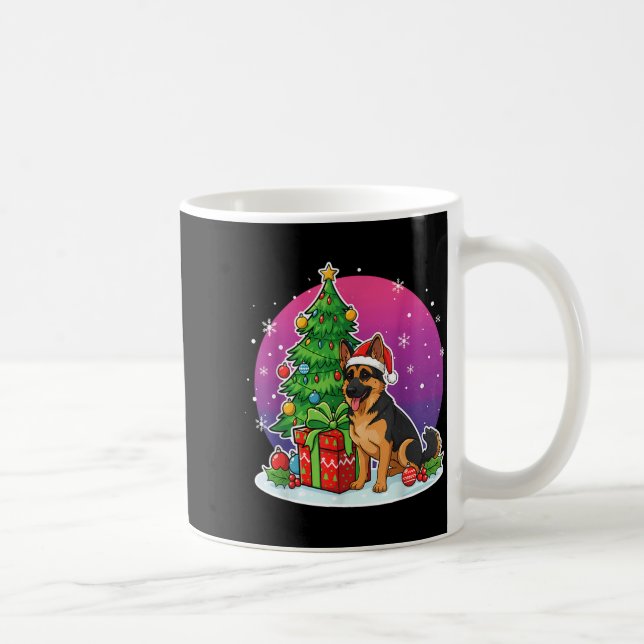 Caneca De Café Christmas German Shepherd Santa Hat Xmas Men Women (Direita)