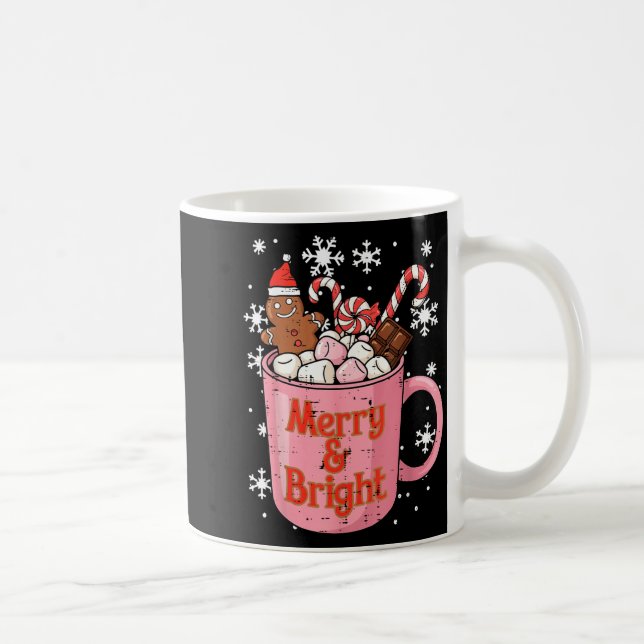 Caneca De Café Christmas Gingerbread Cocoa Merry Bright Xmas Wome (Direita)