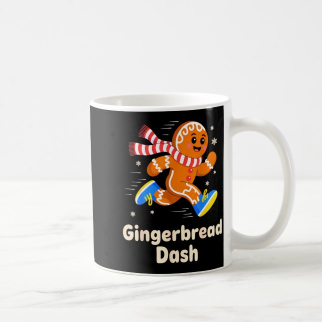 Caneca De Café Christmas Gingerbread Dash Running Runner Xmas Mar (Direita)