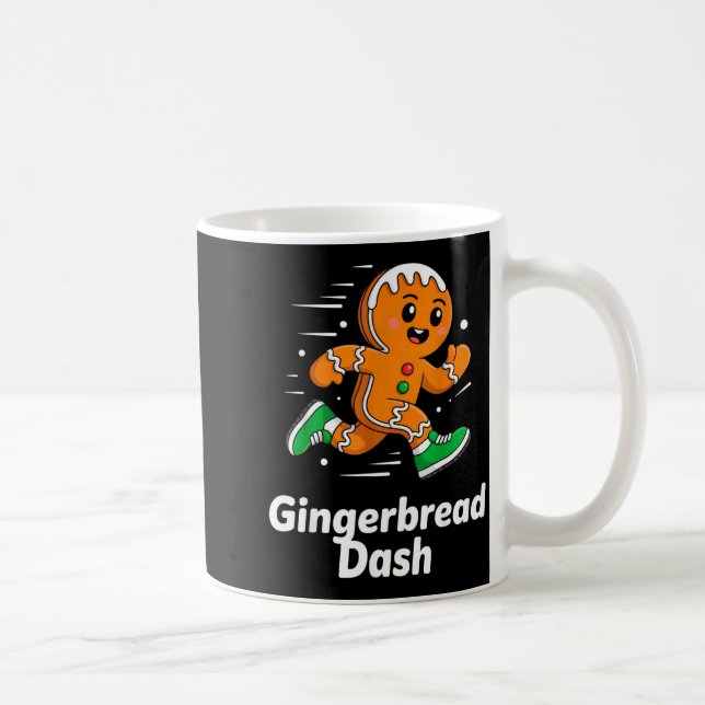 Caneca De Café Christmas Gingerbread Dash Running Runner Xmas Mar (Direita)