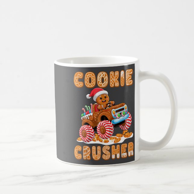 Caneca De Café Christmas Gingerbread Pajamas Cookie Crusher Monst (Direita)