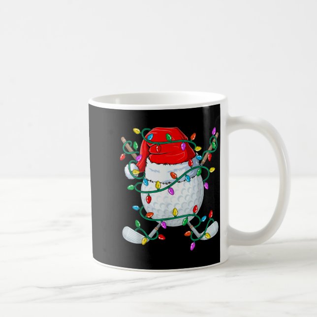 Caneca De Café Christmas Golf Xmas Santa Srts Hat Golfer Golfing  (Direita)