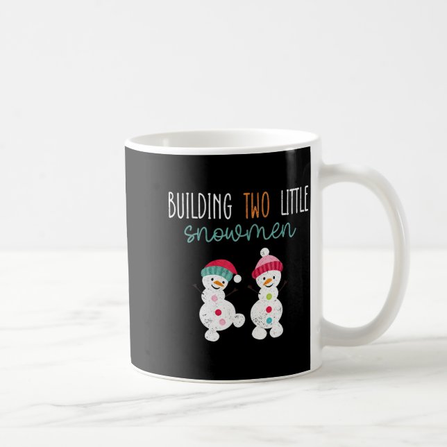 Caneca De Café Christmas Holiday Pregnancy Announcement For Twin  (Direita)