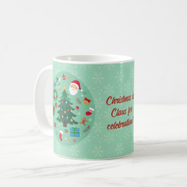 Caneca De Café Christmas Illustrations Holiday Party (Frente Esquerda)