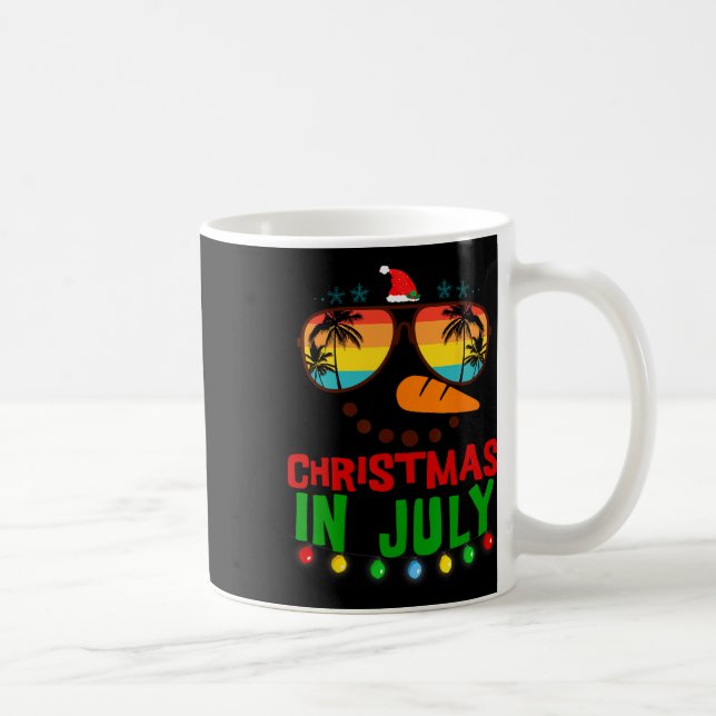 Caneca De Café Christmas In July Funny Snowman Beach Summer Hawai (Direita)
