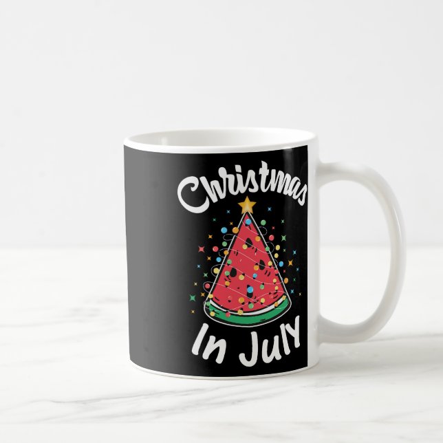 Caneca De Café Christmas In July Shirt Watermelon Christmas Tree  (Direita)