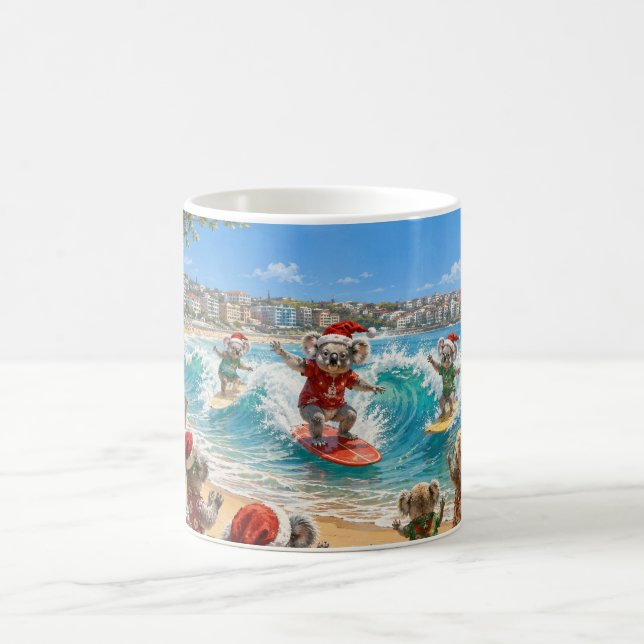 Caneca De Café Christmas Koalas Surfing Bondi Beach  (Centro)