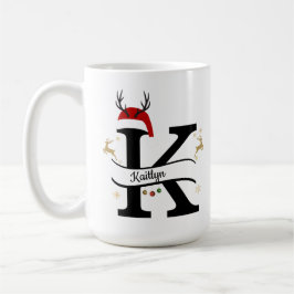 Caneca De Café Christmas Letter K Alphabet