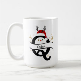 Caneca De Café Christmas Letter Q Alphabet