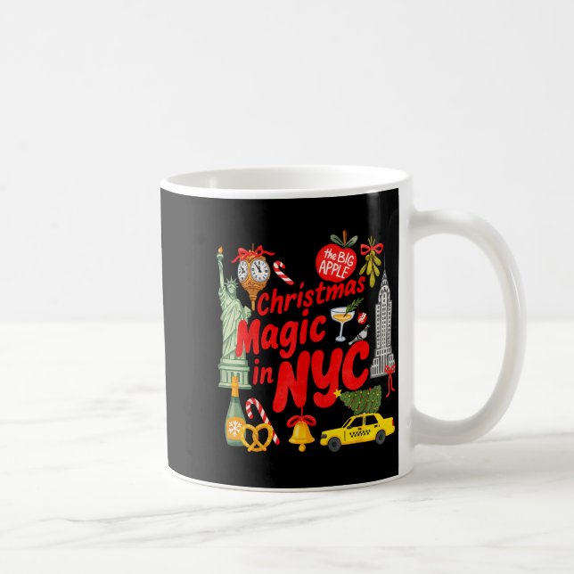 Caneca De Café Christmas Magic In Nyc Festive Holiday New York  (Direita)