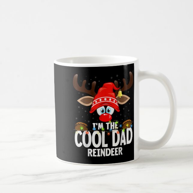 Caneca De Café Christmas Matching I'm The Cool Dad Reindeer  (Direita)
