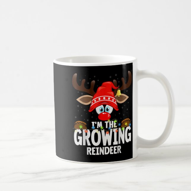 Caneca De Café Christmas Matching I'm The Growing Reindeer  (Direita)