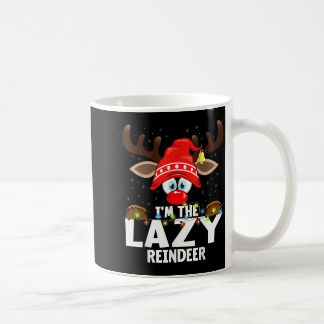 Caneca De Café Christmas Matching I'm The Lazy Reindeer  (Direita)
