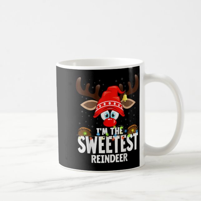 Caneca De Café Christmas Matching I'm The Sweetest Reindeer  (Direita)